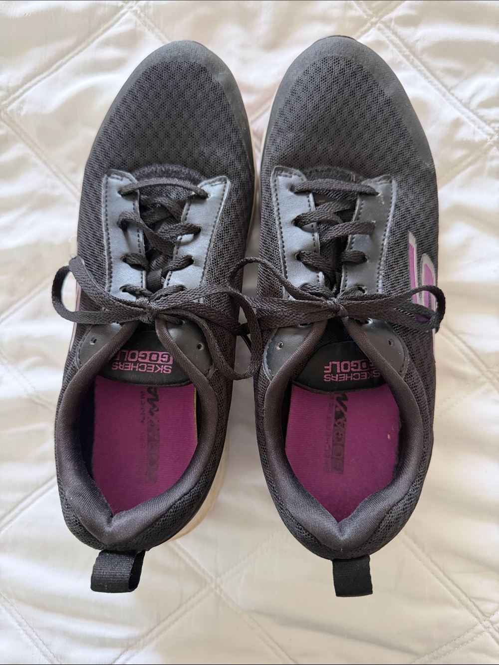 Skechers Women's Black and Purple Lightweight Athletic Golf Shoes
